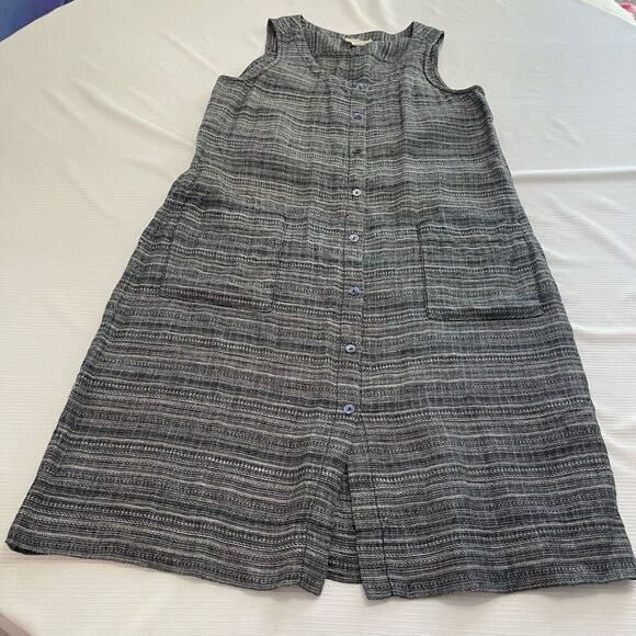 Eileen Fisher Blue Grey Linen Dress Size Small - Picture 1 of 7